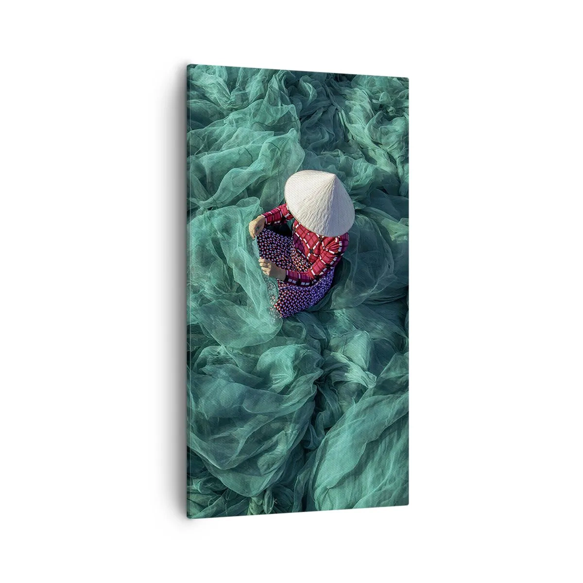 Schilderen op canvas - In een zee van netten - 55x100 cm