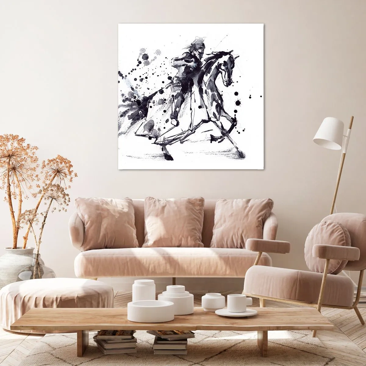 Schilderen op canvas - Zwarte ridder - 60x60 cm