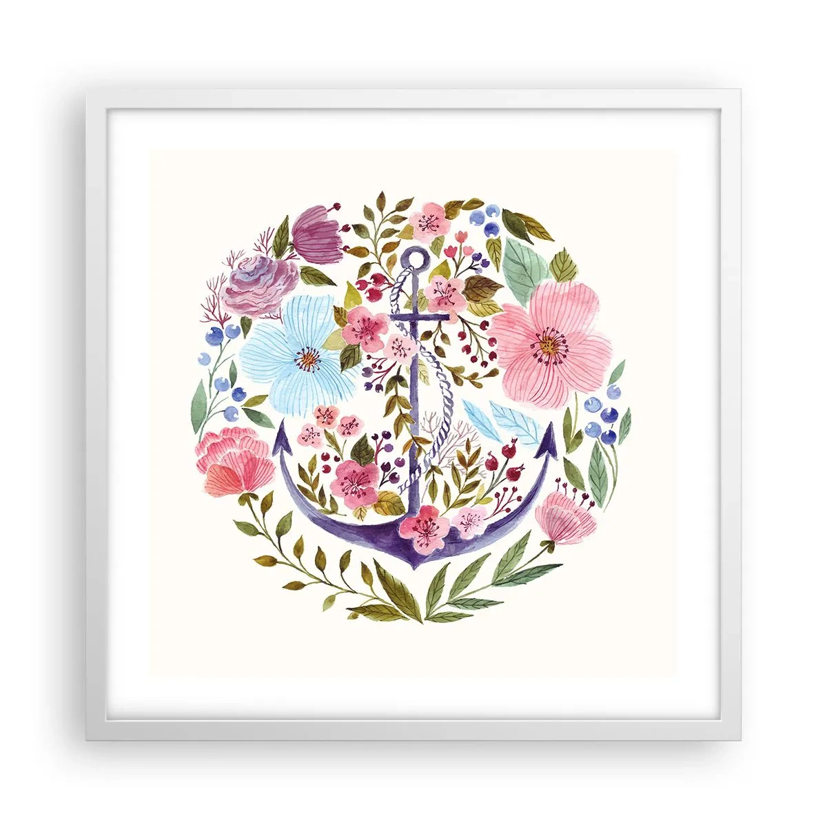 Poster in een witte lijst - Goede droom van zeeman - 50x50 cm