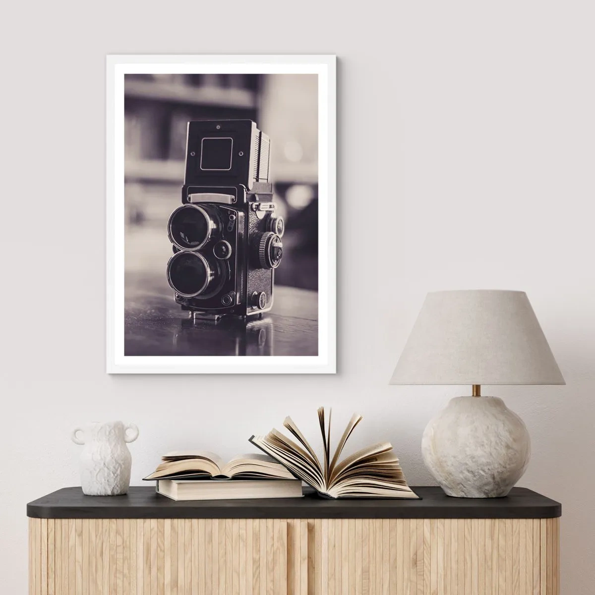 Poster in een witte lijst - De magie van oude fotografie - 50x70 cm