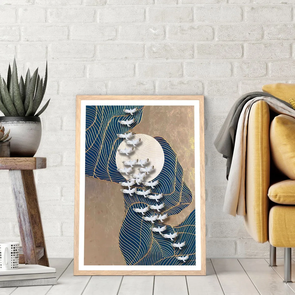 Een poster in een licht eiken lijst - Vrijheid, dwalen, gemeenschap - 40x50 cm