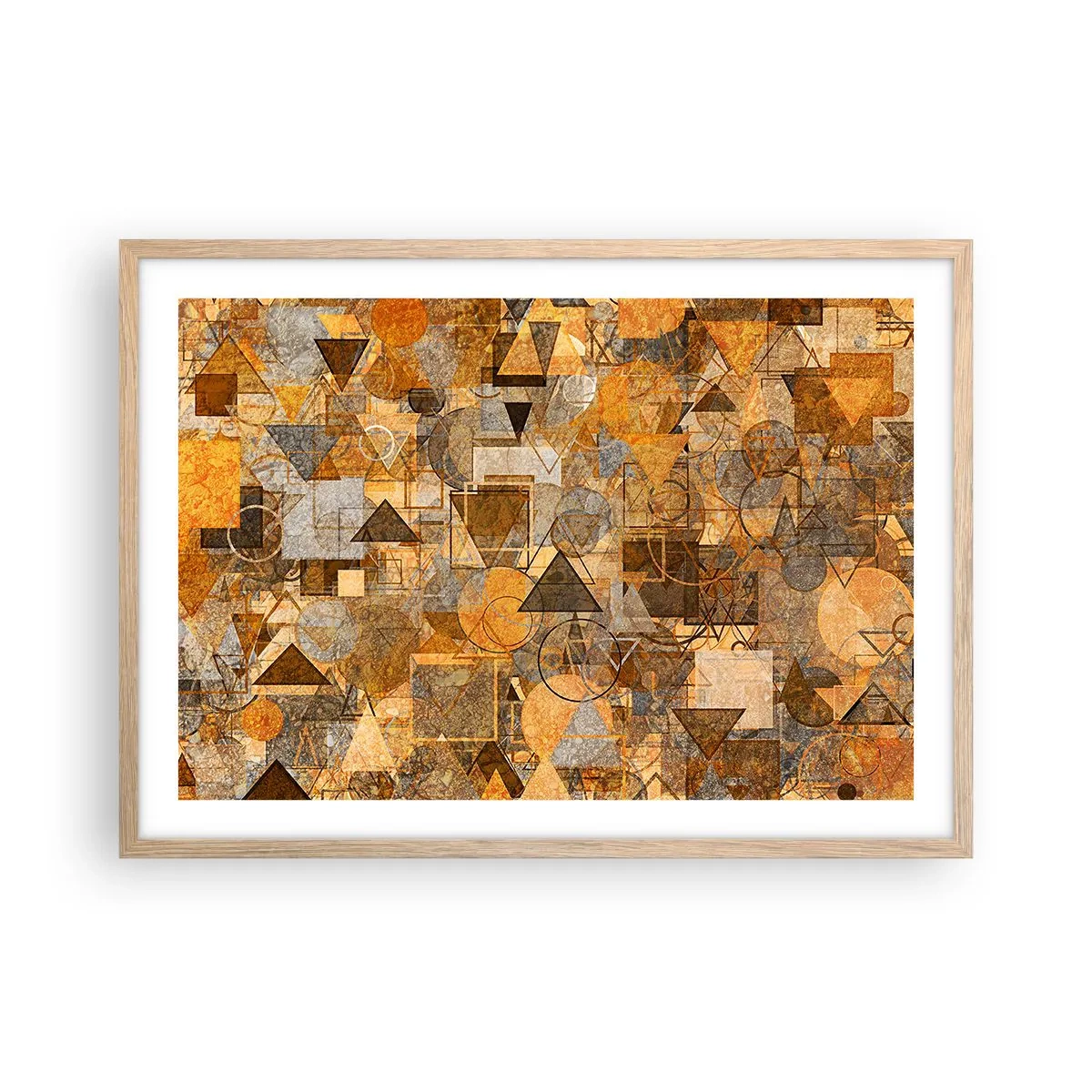 Een poster in een licht eiken lijst - De wereld in vorm - 70x50 cm