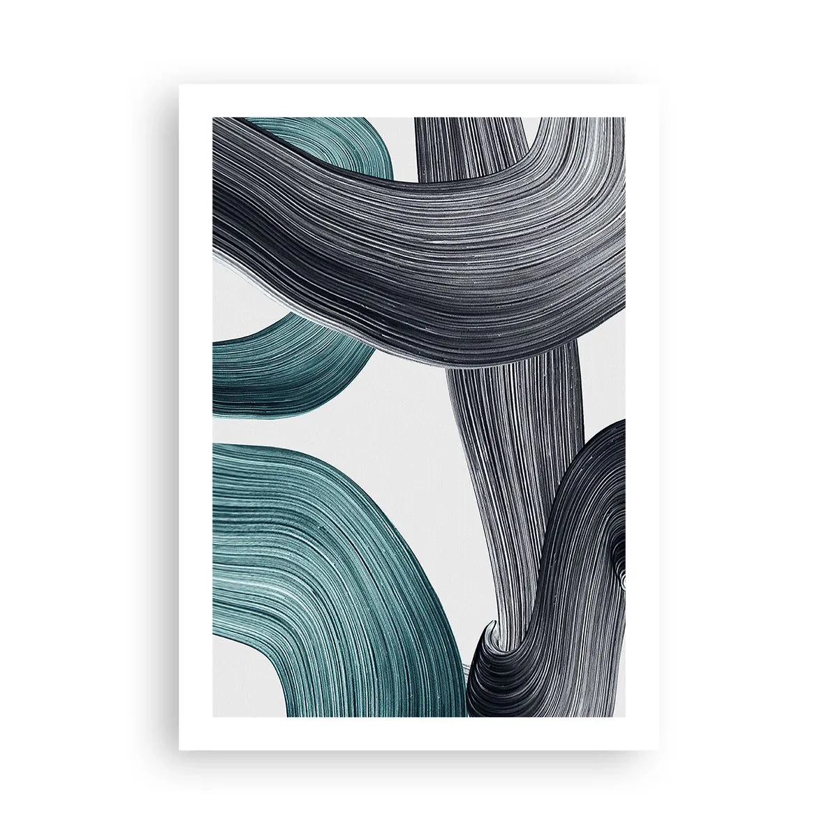 Poster - Smaragdgroene en zwarte paden - 50x70 cm