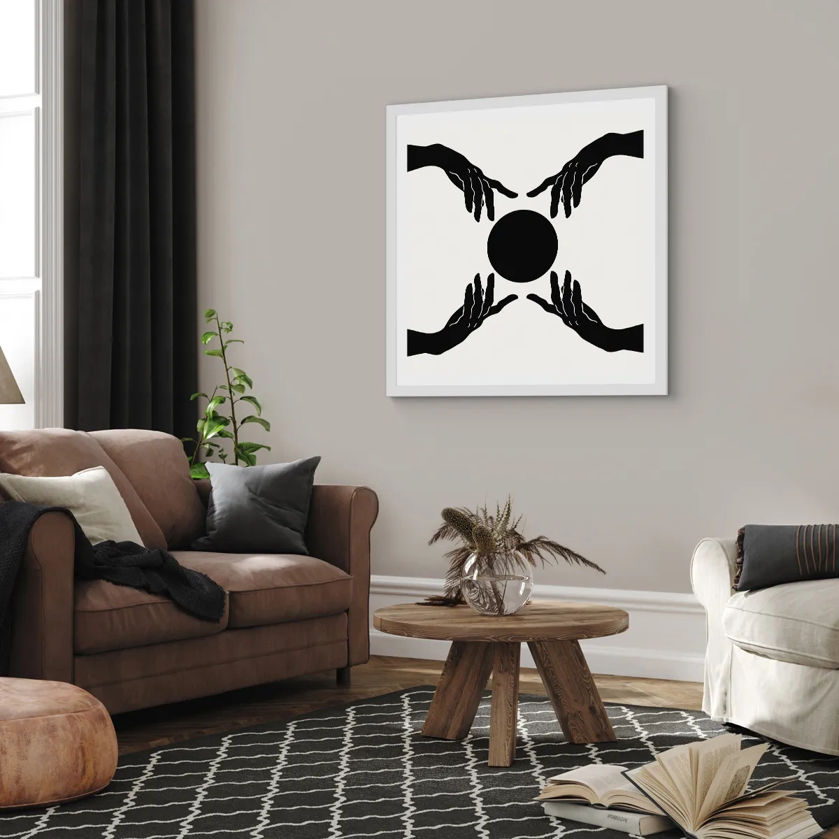 Poster in een witte lijst - Geheim teken - 50x50 cm