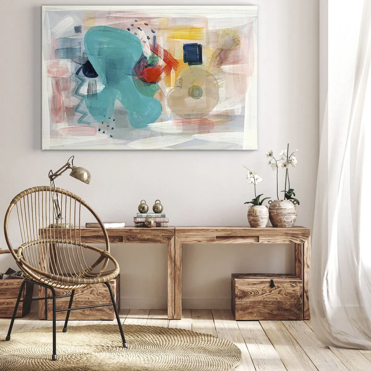 Schilderen op canvas - Kleurrijk spel - 70x50 cm