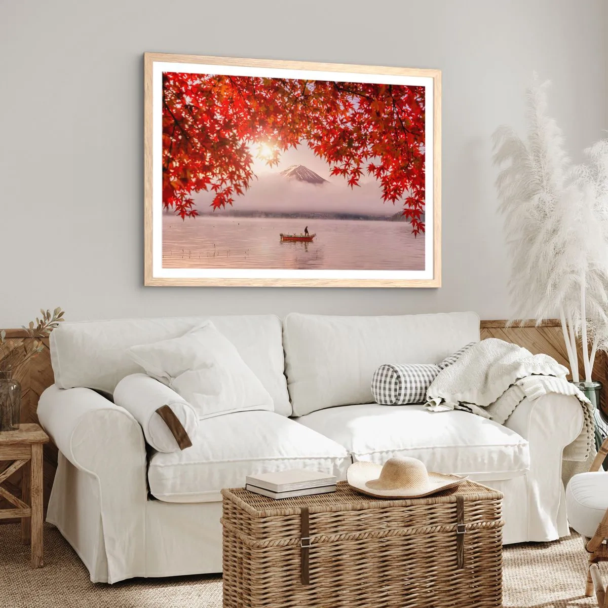 Een poster in een licht eiken lijst - In het Japanse klimaat - 91x61 cm