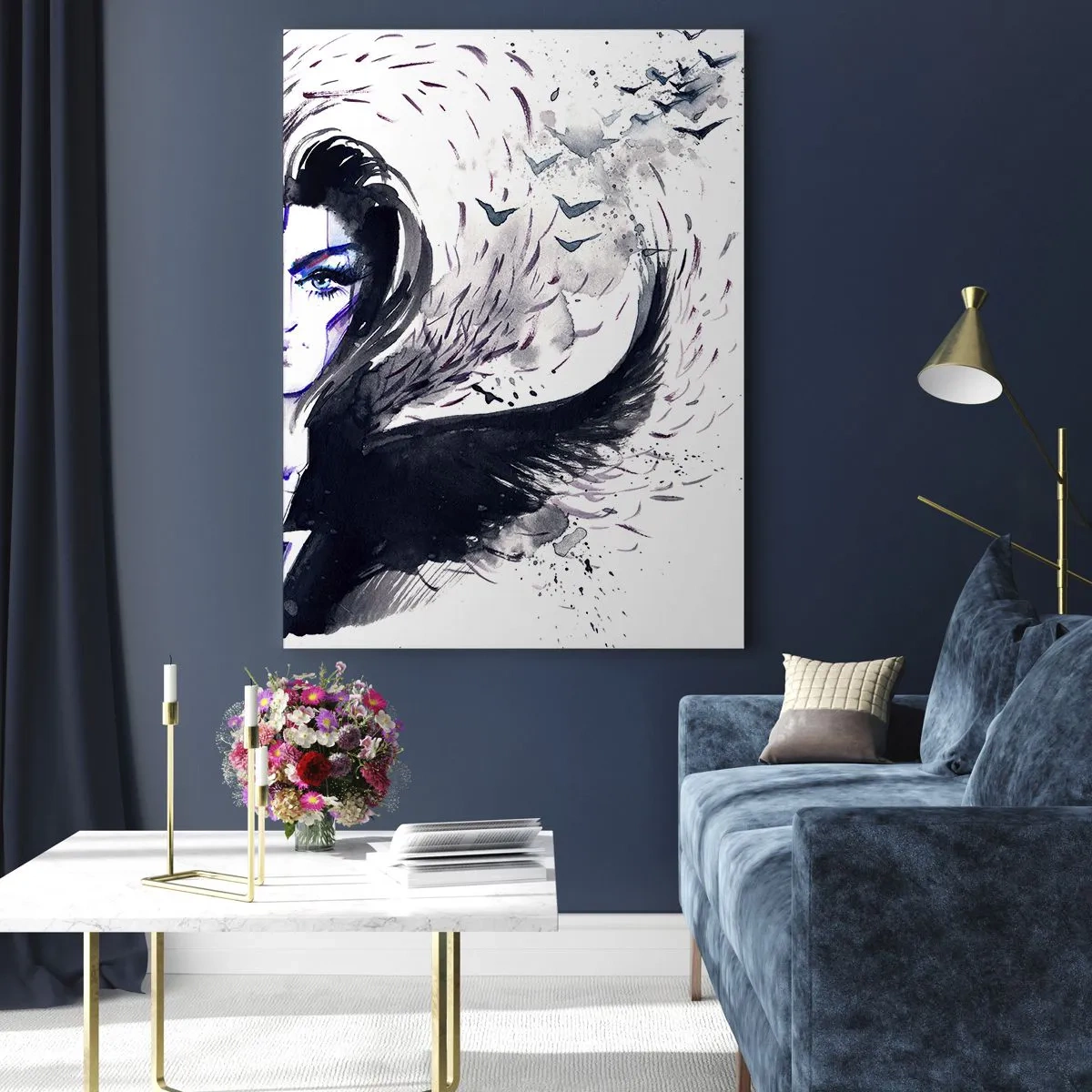 Schilderen op glas - Demonisch en mooi - 80x120 cm