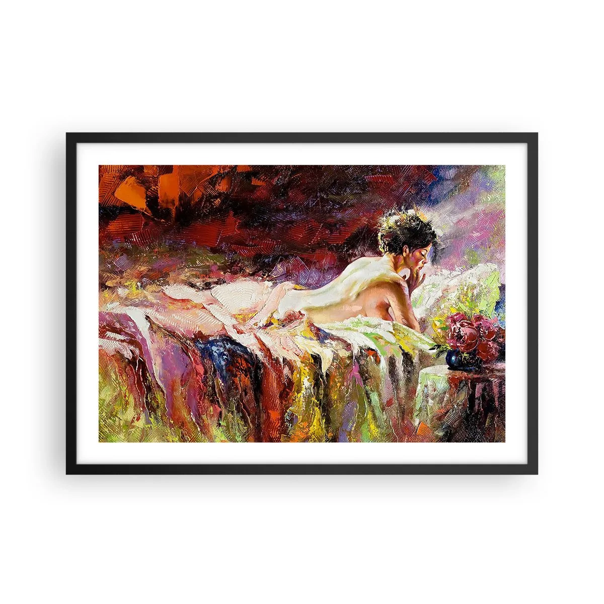 Poster in een zwarte lijst - Venus in gedachten - 70x50 cm