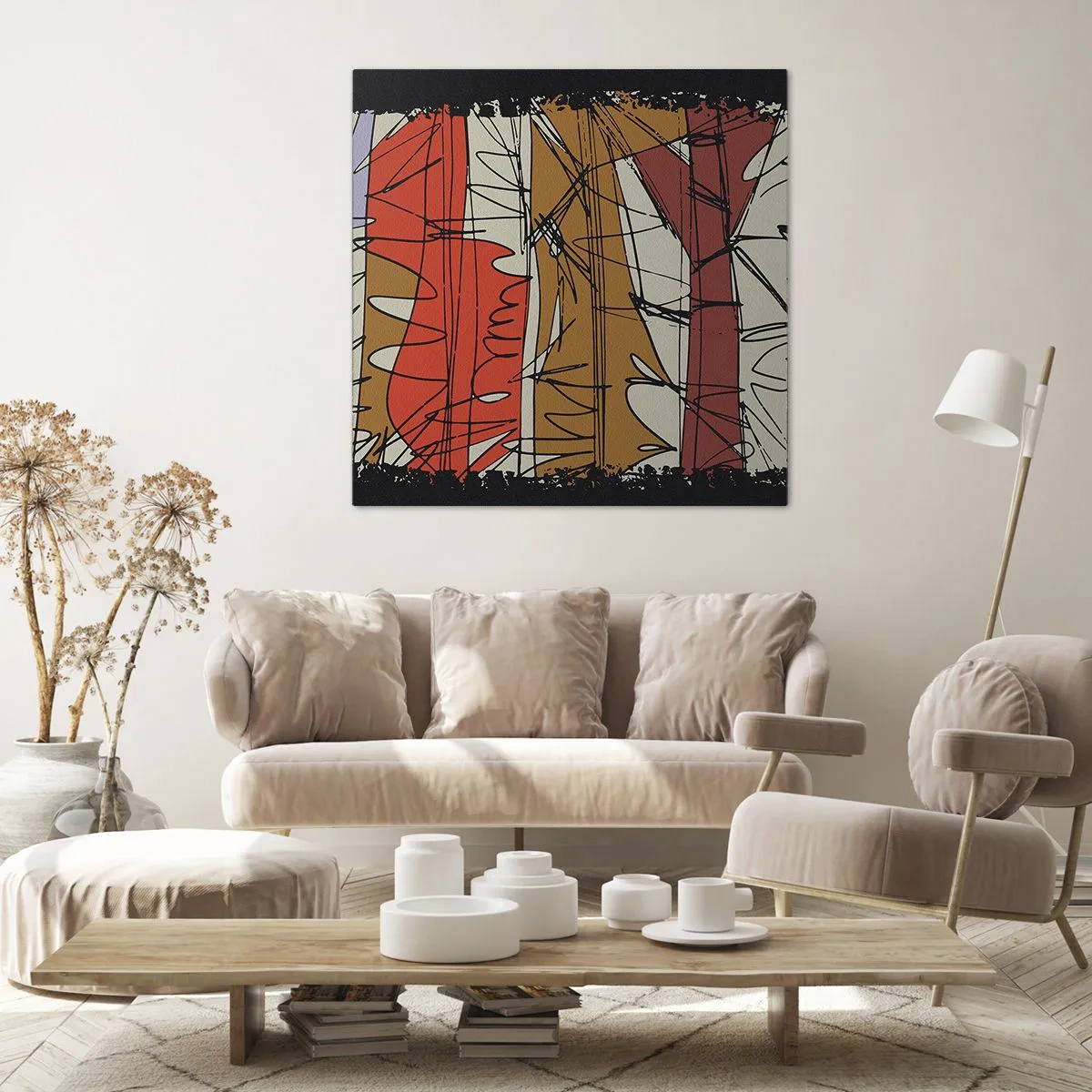 Schilderen op canvas - Spontane compositie - 50x50 cm