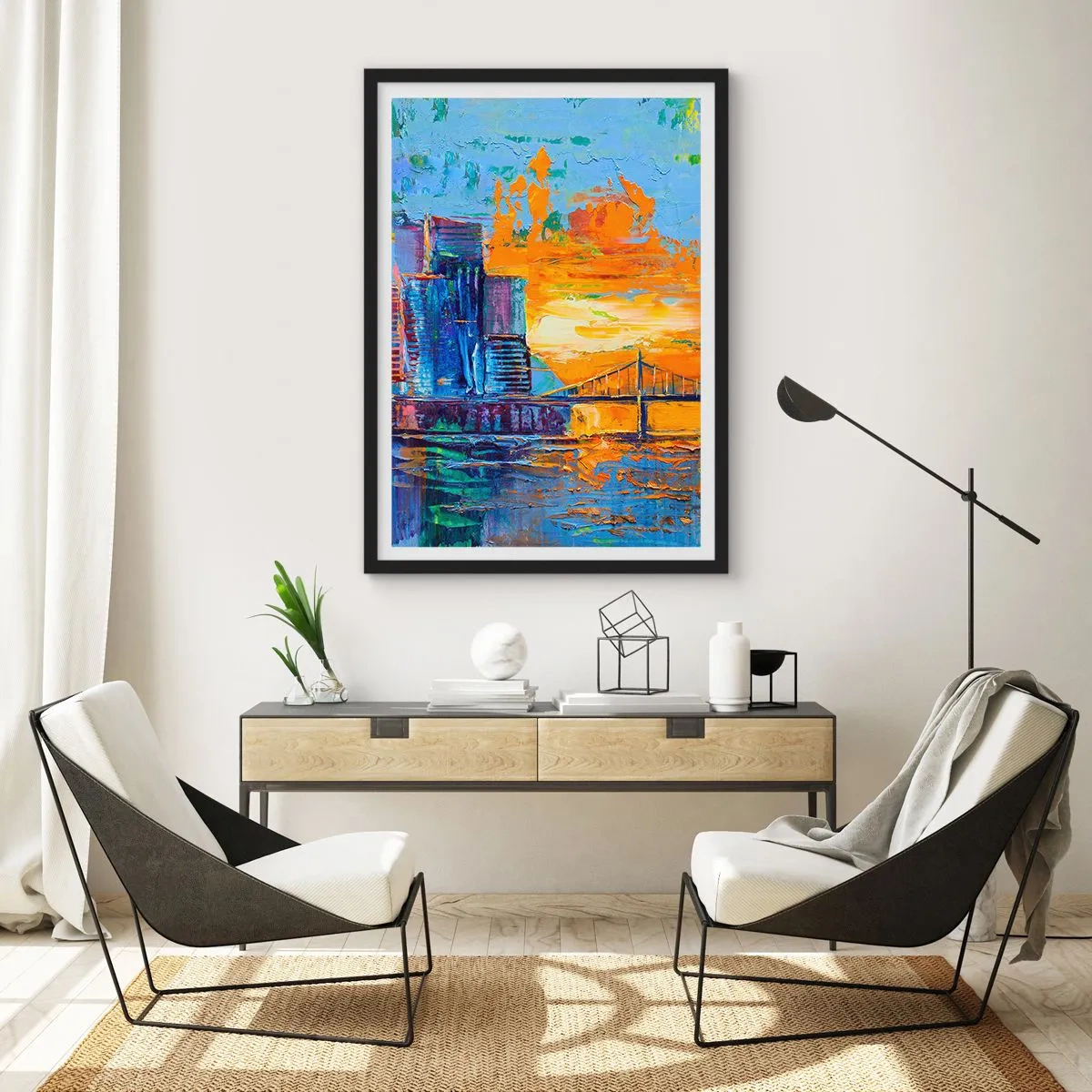 Poster in een zwarte lijst - Cultuur en natuur - 61x91 cm