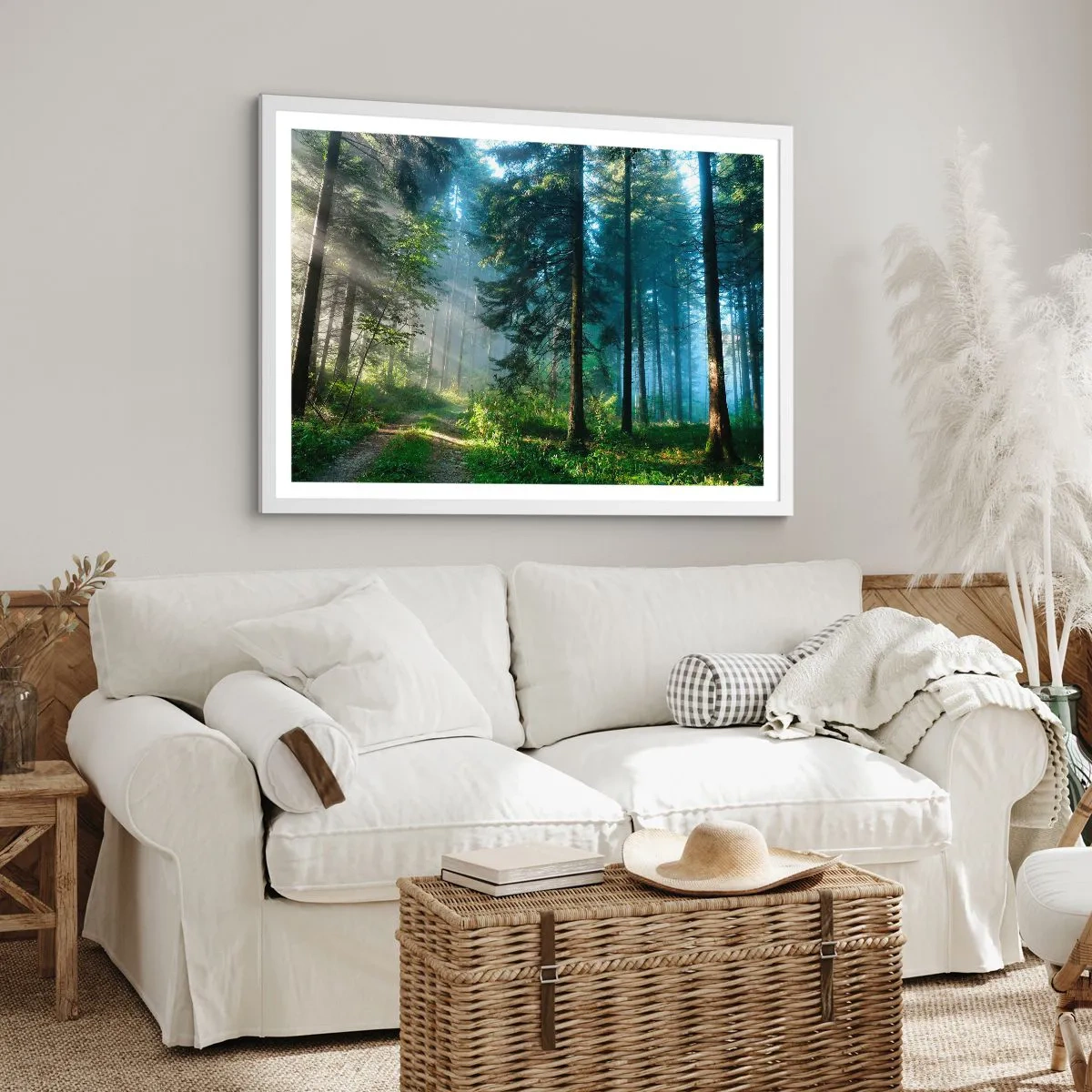 Poster in een witte lijst - Stralend in de ochtend - 91x61 cm