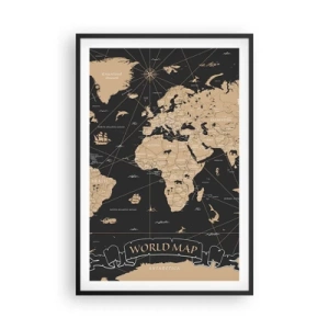 Poster in een zwarte lijst - De grenzen van mijn wereld - 61x91 cm