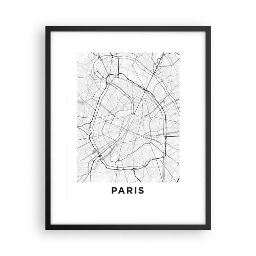 Poster in een zwarte lijst - Parijs bloem - 40x50 cm