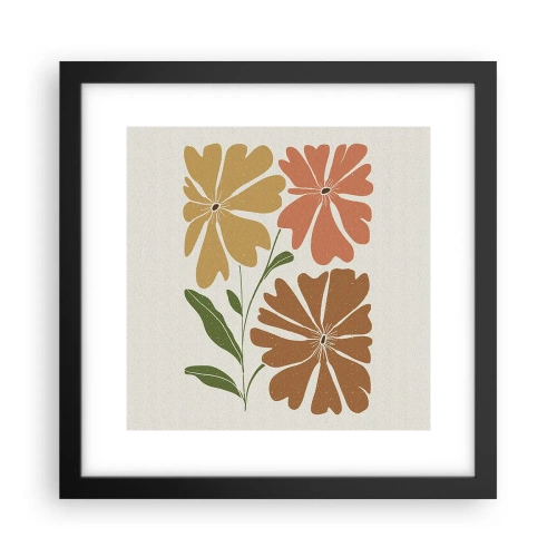 Poster in een zwarte lijst - Natuur en geometrie - 30x30 cm
