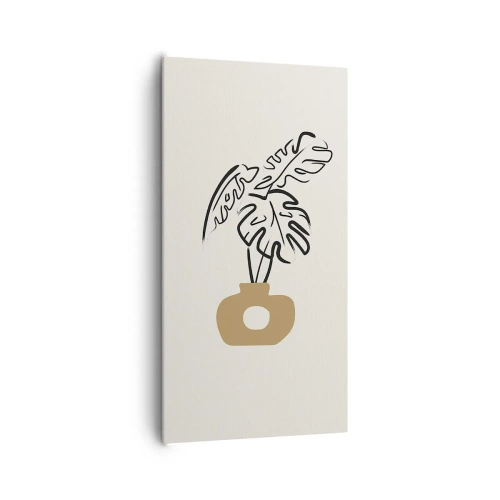 Schilderen op canvas - Monstera – huisdecoratie - 65x120 cm