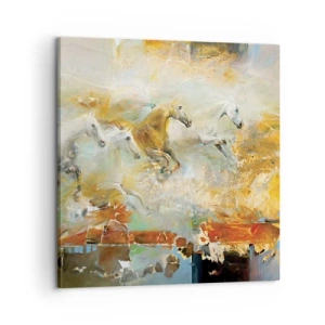 Schilderen op canvas - Galopperen door het licht - 60x60 cm
