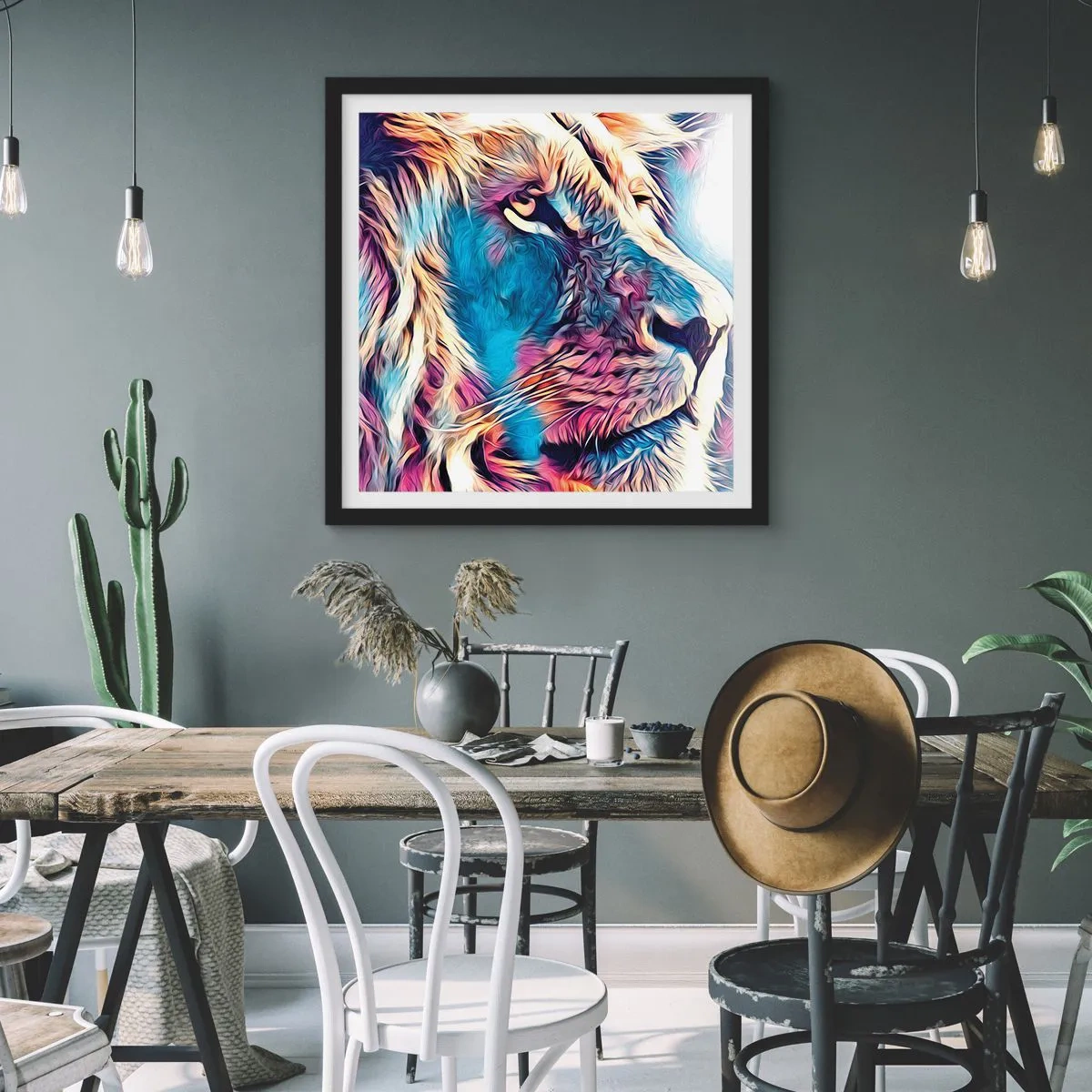 Poster in een zwarte lijst - De wijsheid van de natuur - 40x40 cm