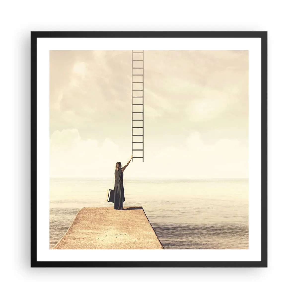 Poster in een zwarte lijst - Een magische reis - 60x60 cm