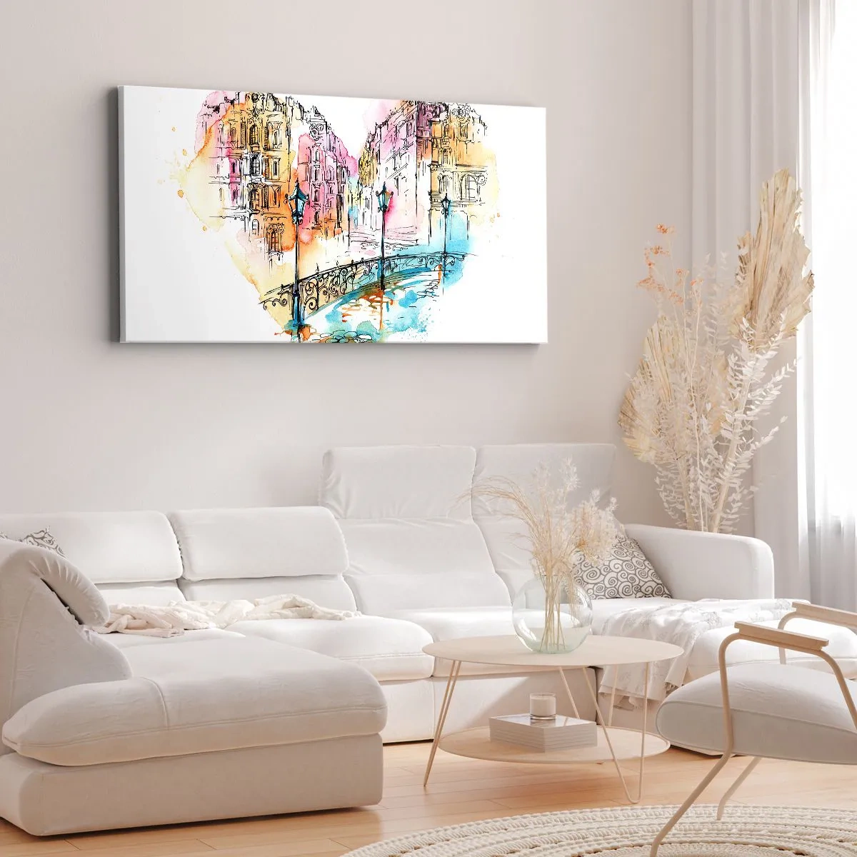 Schilderen op canvas - Het hart van de stad - 100x40 cm