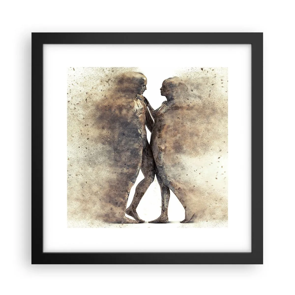 Poster in een zwarte lijst - Ze verrezen uit het stof tot liefde - 30x30 cm