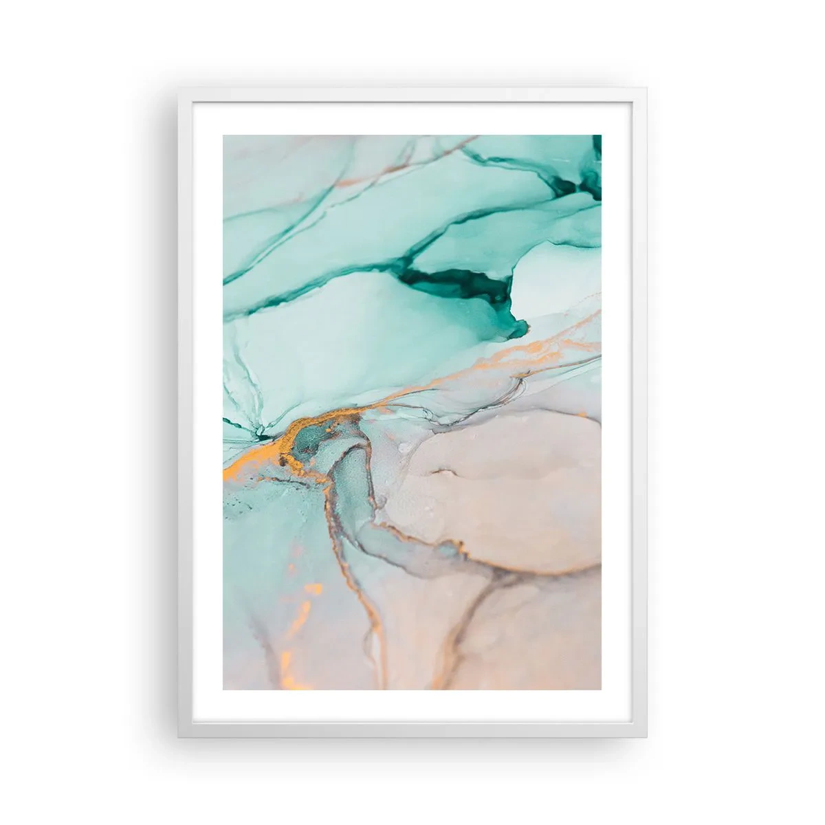 Poster in een witte lijst - Een dans van vormen en kleuren - 50x70 cm