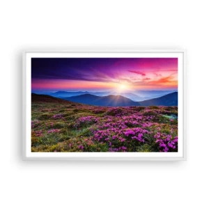 Poster in een witte lijst - Kruiden roken naar verse trossen van de velden - 91x61 cm