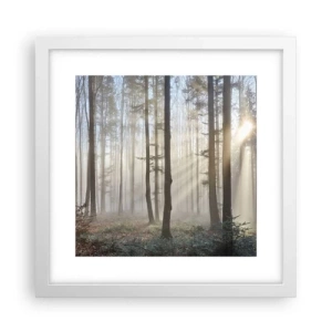 Poster in een witte lijst - De mist werd ook wakker - 30x30 cm