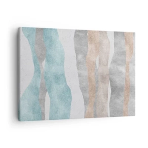 Schilderen op canvas - Abstracte strepen in pasteltinten - 70x50cm - Een studie van nabijheid - Moderne wanddecoratie voor woonkamer en slaapkamer ARTTOR