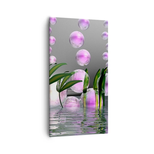 Schilderen op canvas - Een reflecterende compositie van lichtheid en leven - 55x100 cm