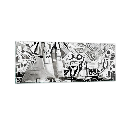 Schilderen op glas - Tussen de golven - 140x50 cm