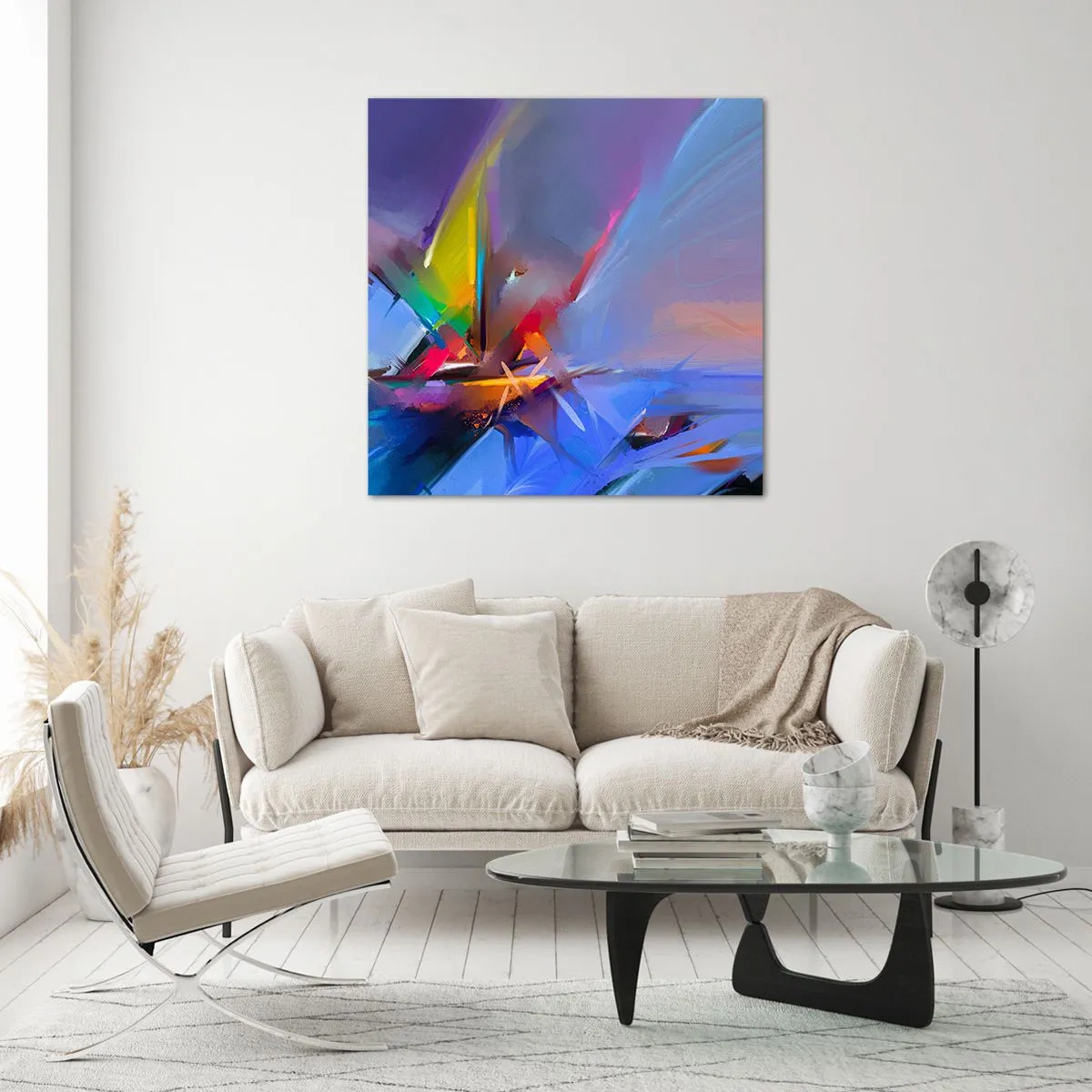 Schilderen op glas - Propellers als een vogel - 60x60 cm