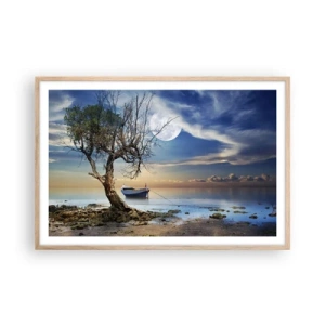 Een poster in een licht eiken lijst - Is dit het einde of het begin? - 91x61 cm