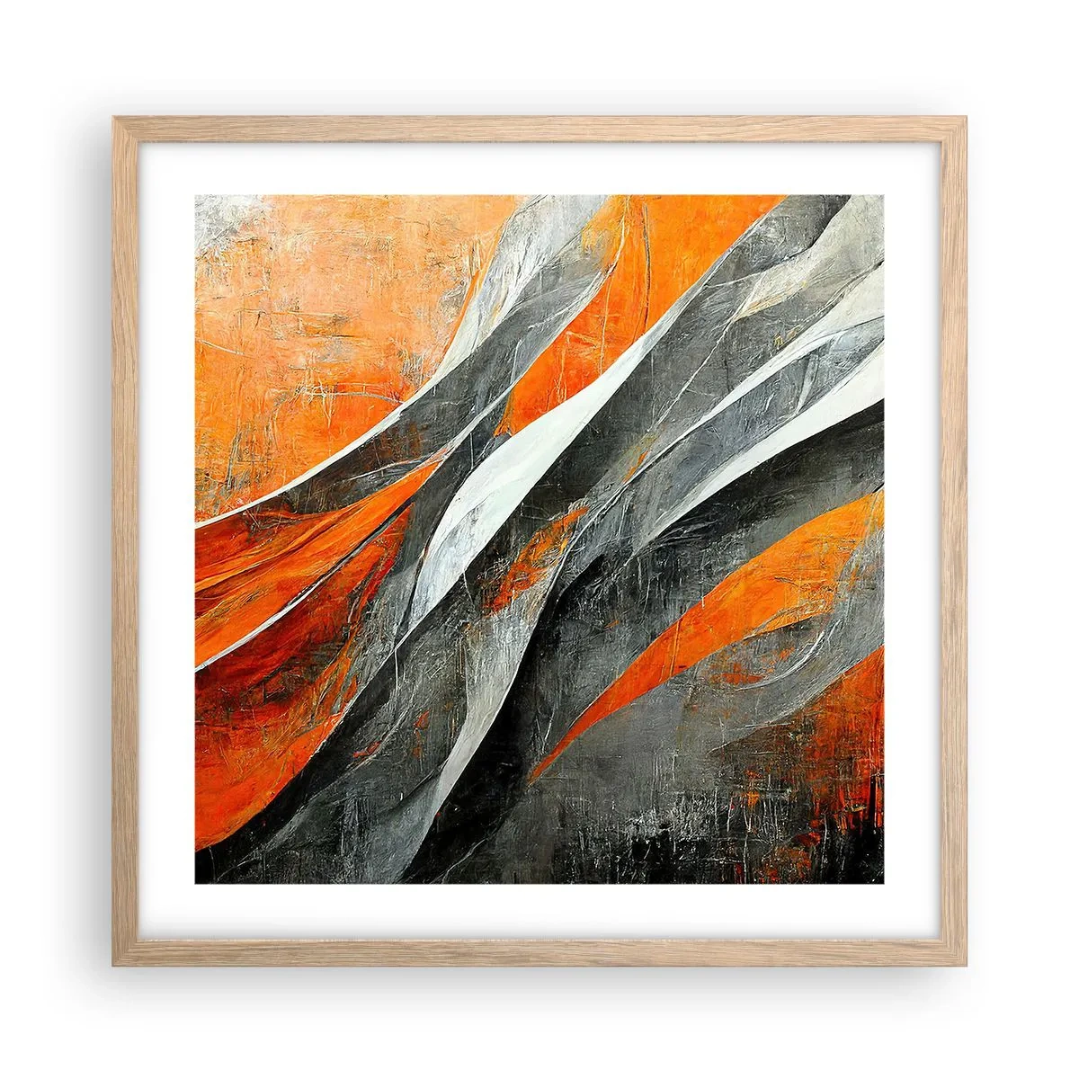 Een poster in een licht eiken lijst - Hitte en koude - 50x50 cm