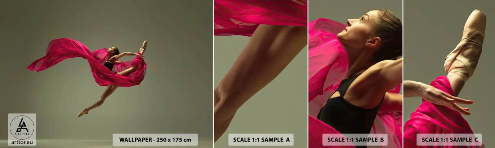 Fotobehang Staaltje Standard Eco - Dansende vlam - Danser, Ballerina, Ballet - 100x30 cm