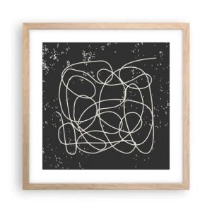 Een poster in een licht eiken lijst - Dwalende gedachten - 40x40 cm