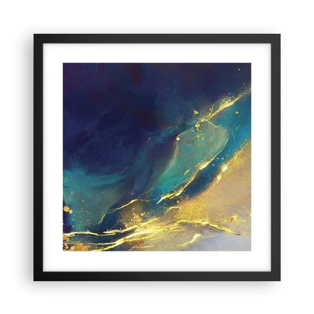 Poster in een zwarte lijst - De gouden poel - 40x40 cm