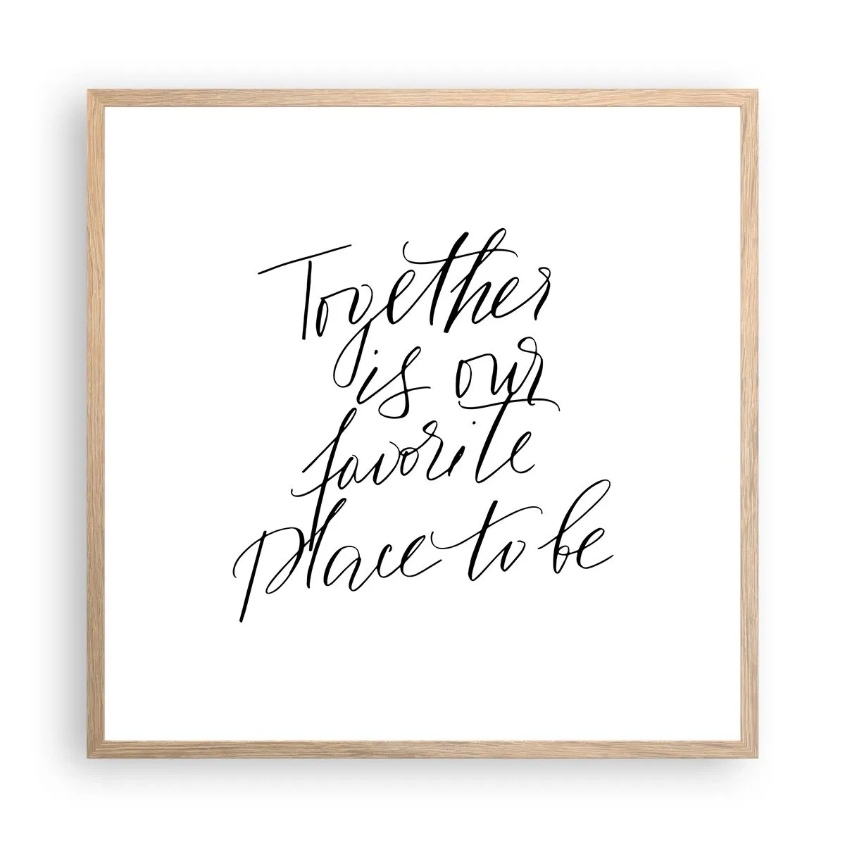 Een poster in een licht eiken lijst - Voel jij het ook? - 60x60 cm