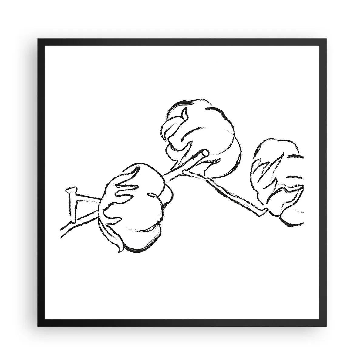 Poster in een zwarte lijst - Katoen dons - 60x60 cm