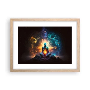 Een poster in een licht eiken lijst - Kosmische vrede - 40x30 cm
