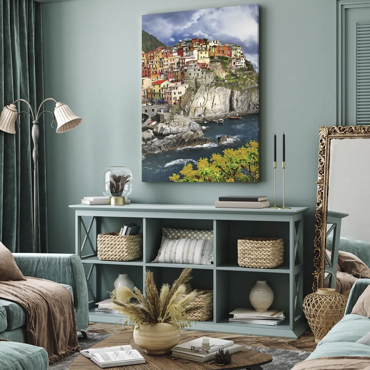Schilderen op canvas - Een groepje geklampt an de rots - 55x100 cm