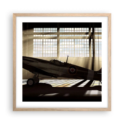 Een poster in een licht eiken lijst - De rust van een krijger - 50x50 cm