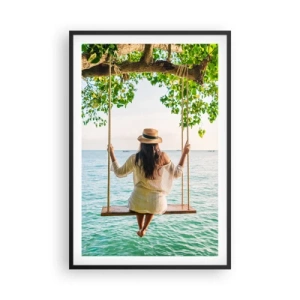 Poster in een zwarte lijst - Het leven is prachtig - 61x91 cm