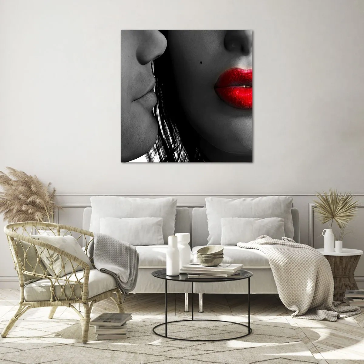 Schilderen op glas - Oog in oog - 60x60 cm