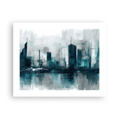 Poster - Een stad in de kleur van regen - 50x40 cm