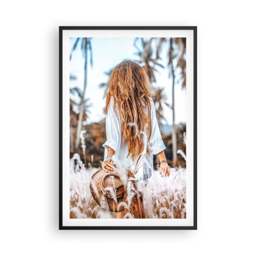 Poster in een zwarte lijst - Geboren uit graspluis - 61x91 cm