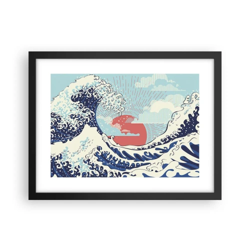 Poster in een zwarte lijst - Van Japanse inspiratie - 40x30 cm