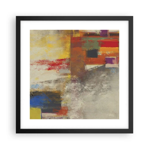 Poster in een zwarte lijst - Kleur geometrie - 40x40 cm