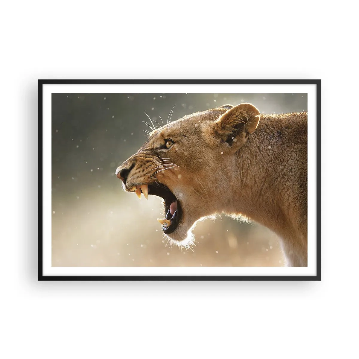 Poster in een zwarte lijst - Probeer niet te luisteren - 100x70 cm
