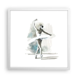 Poster in een witte lijst - Betoverd in een zwaan - 50x50 cm