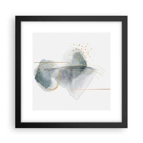 Poster in een zwarte lijst - Over de relatie tussen grijs en goud - 30x30 cm